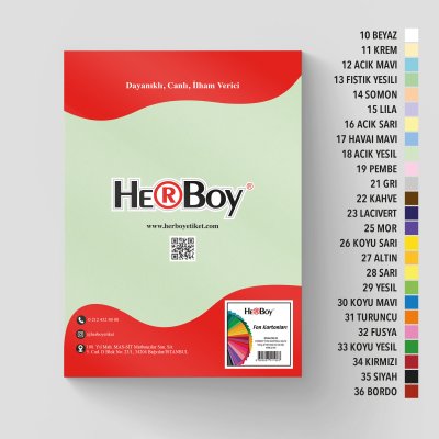 HERBOY FON KARTONU 25X35 NO:18 AÇIK YEŞİL 100 AD.