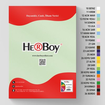 HERBOY FON KARTONU 70x100 160g AÇIK YEŞİL NO:18 100 AD.