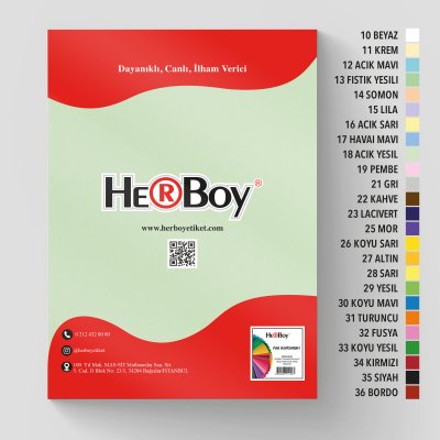 HERBOY FON KARTONU 50x70 160g AÇIK YEŞİL NO:18 100 AD.