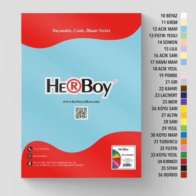 HERBOY FON KARTONU 50x70 160g AÇIK MAVİ NO:12 100 AD.