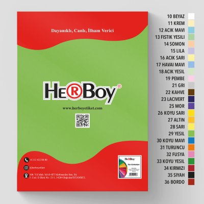 HERBOY FON KARTONU 70x100 160g YEŞİL NO:29 100 AD.