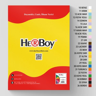 HERBOY FON KARTONU 70x100 160g KOYU SARI NO:26 100 AD.