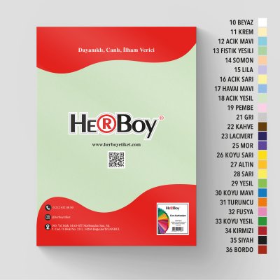 HERBOY FON KARTONU  35X50 NO:18 AÇIK YEŞİL 100 AD.