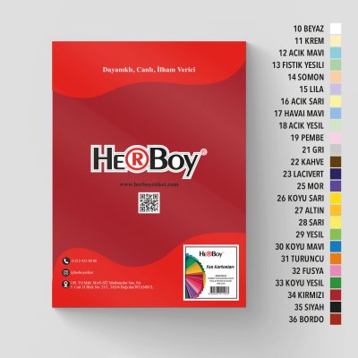 HERBOY FON KARTONU 25X35 NO:34 KIRMIZI 100 AD.